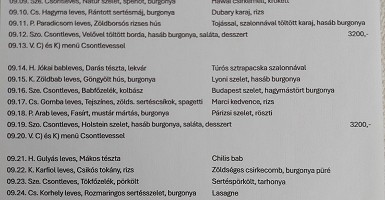 Havi menüajánlat